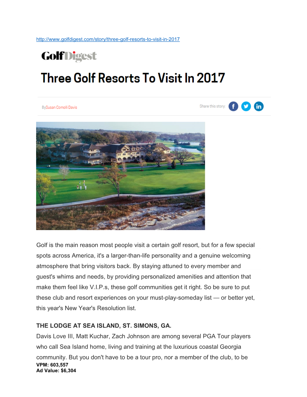 Golf Is the Main Reason Most People Visit a Certain Golf Resort, but for a Few Special Spots Across America, It's a Larger-Than