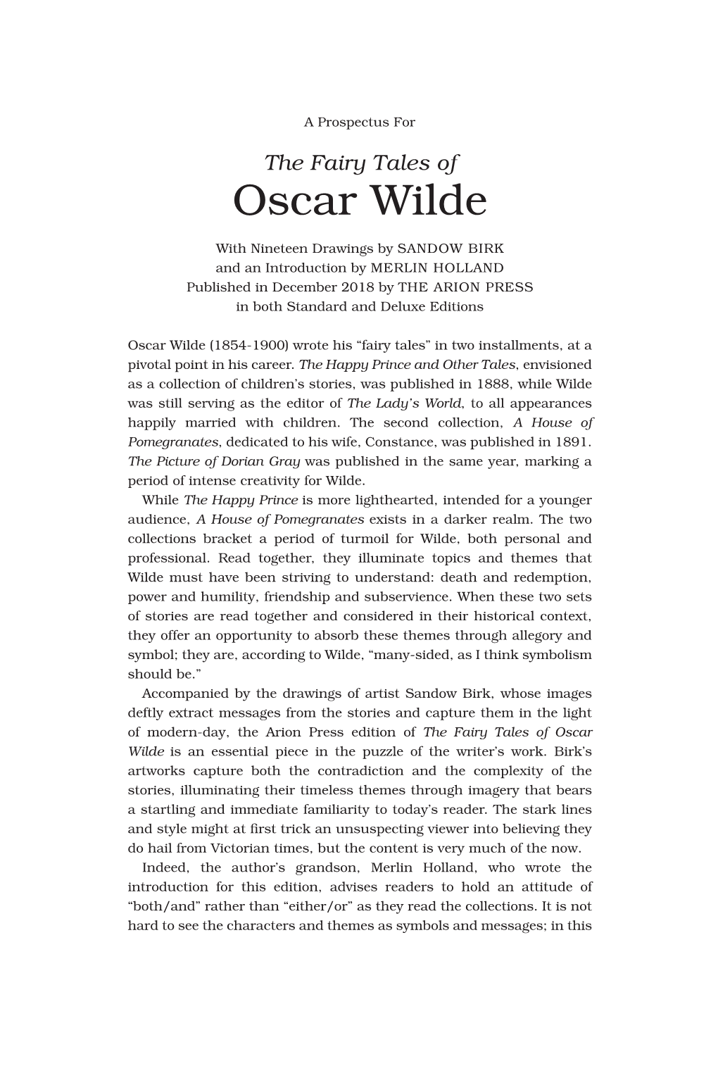 Oscar Wilde Prospectrus.Indd