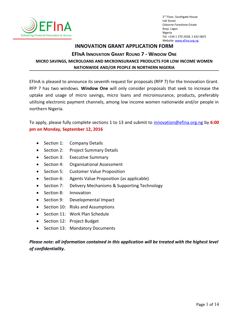 Innovation Grant Application Form