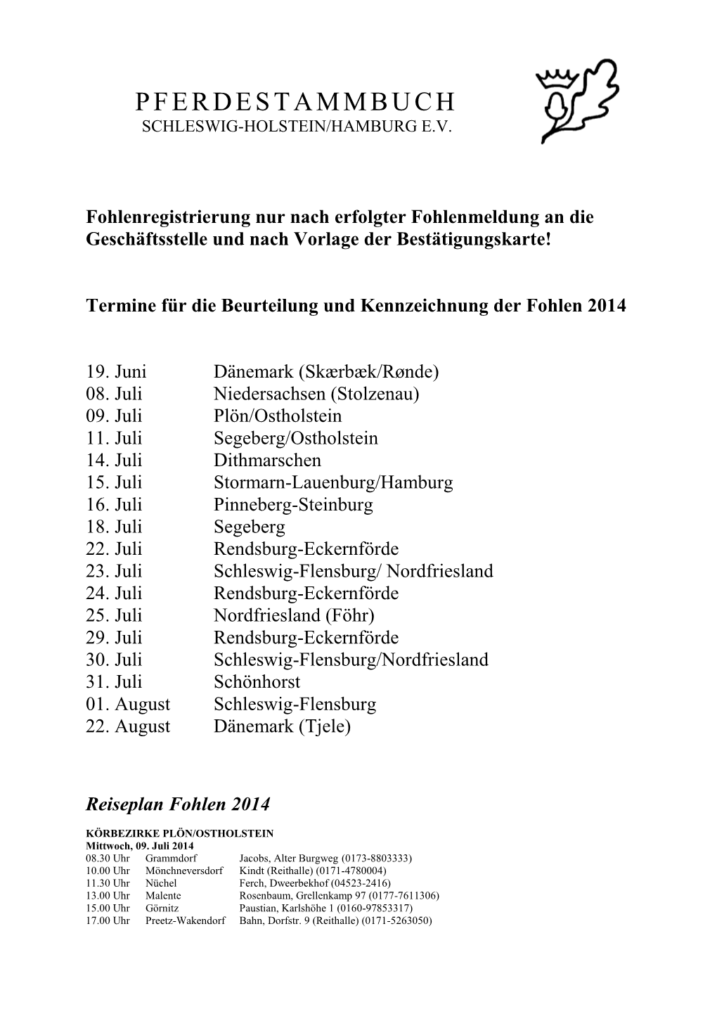 Pferdestammbuch Schleswig-Holstein/Hamburg E.V