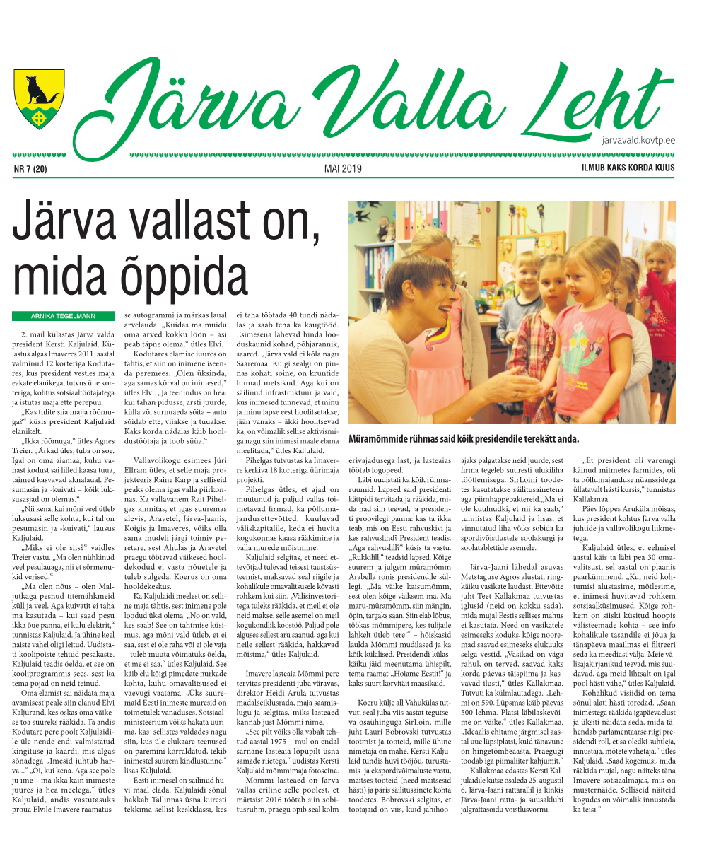 Järva Vallast On, Mida Õppida