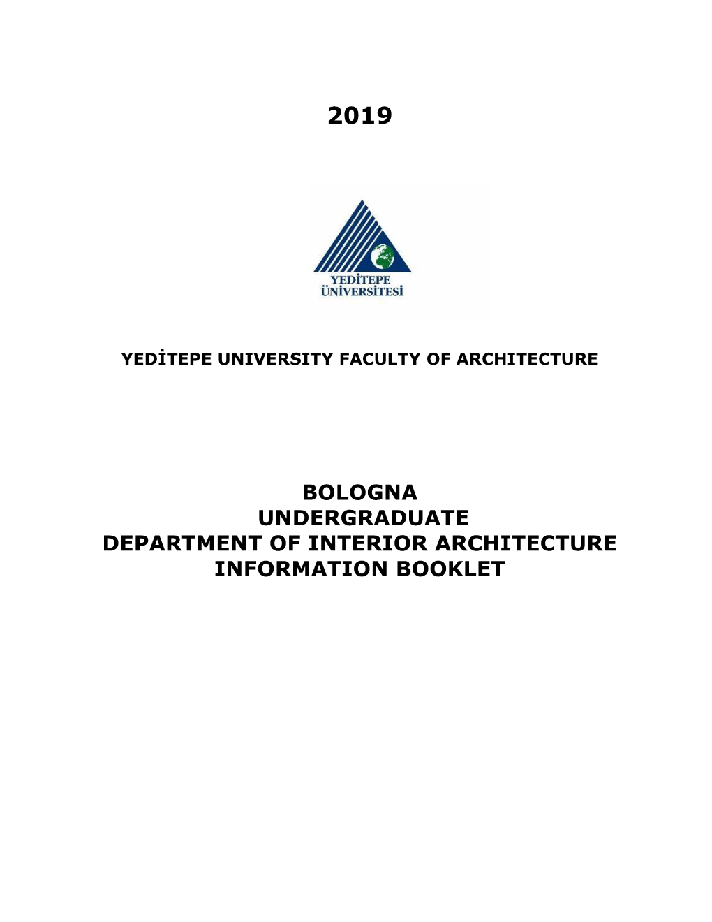 Bologna Undergraduate Department of Interior Architecture Information Booklet