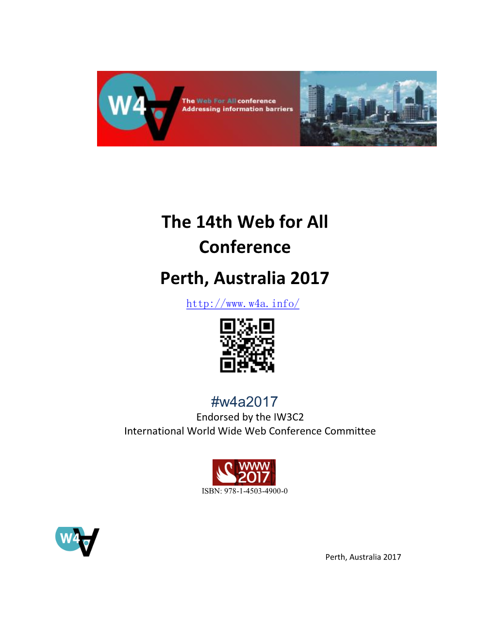The 14Th Web for All Conference Perth, Australia 2017