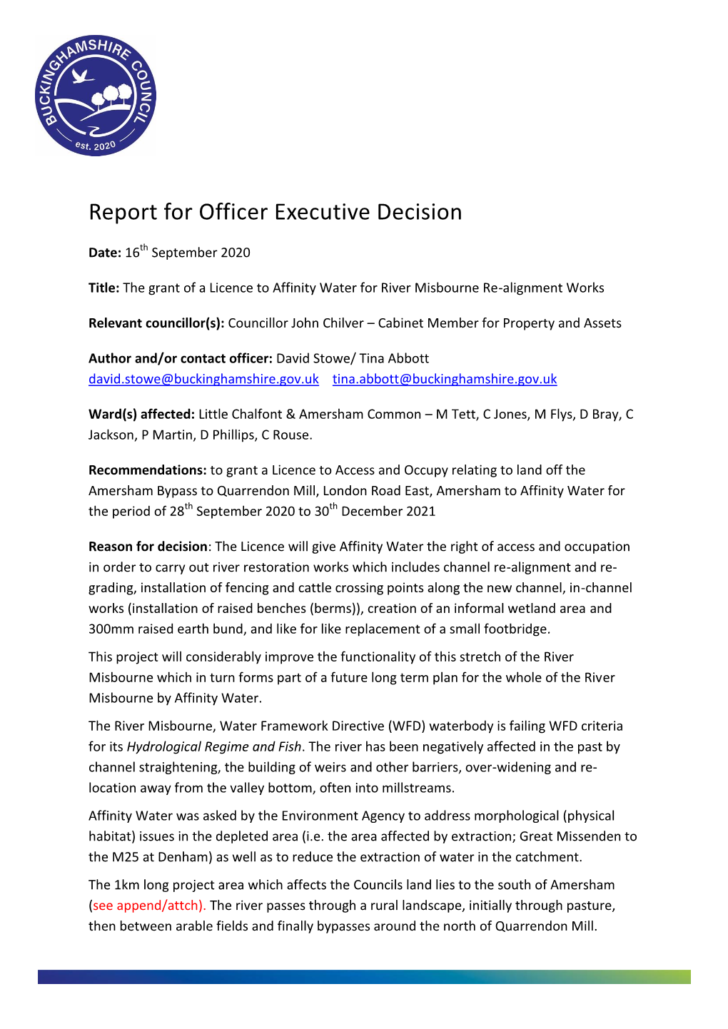 Officer Executive Decision River Misbourne