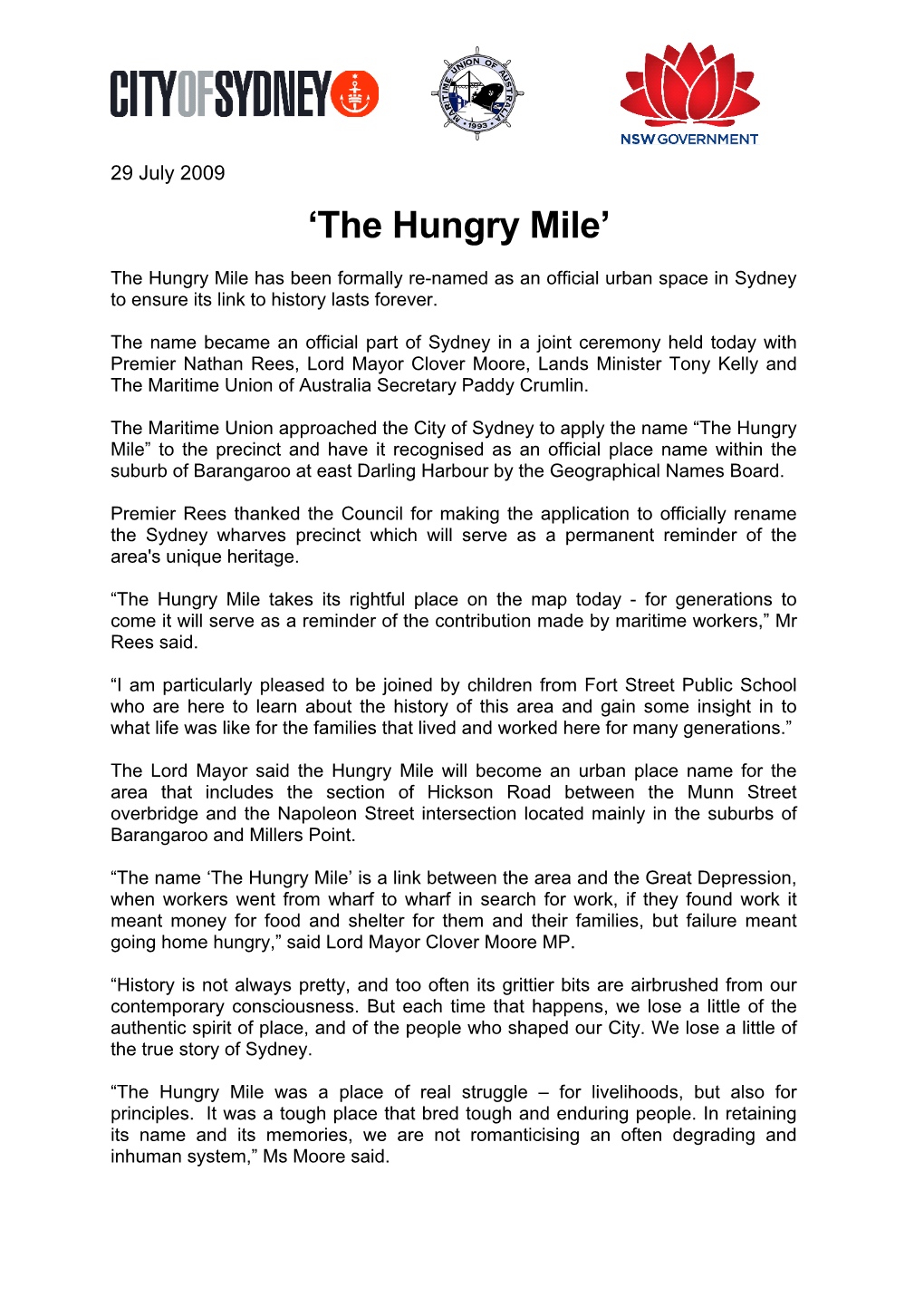 'The Hungry Mile'