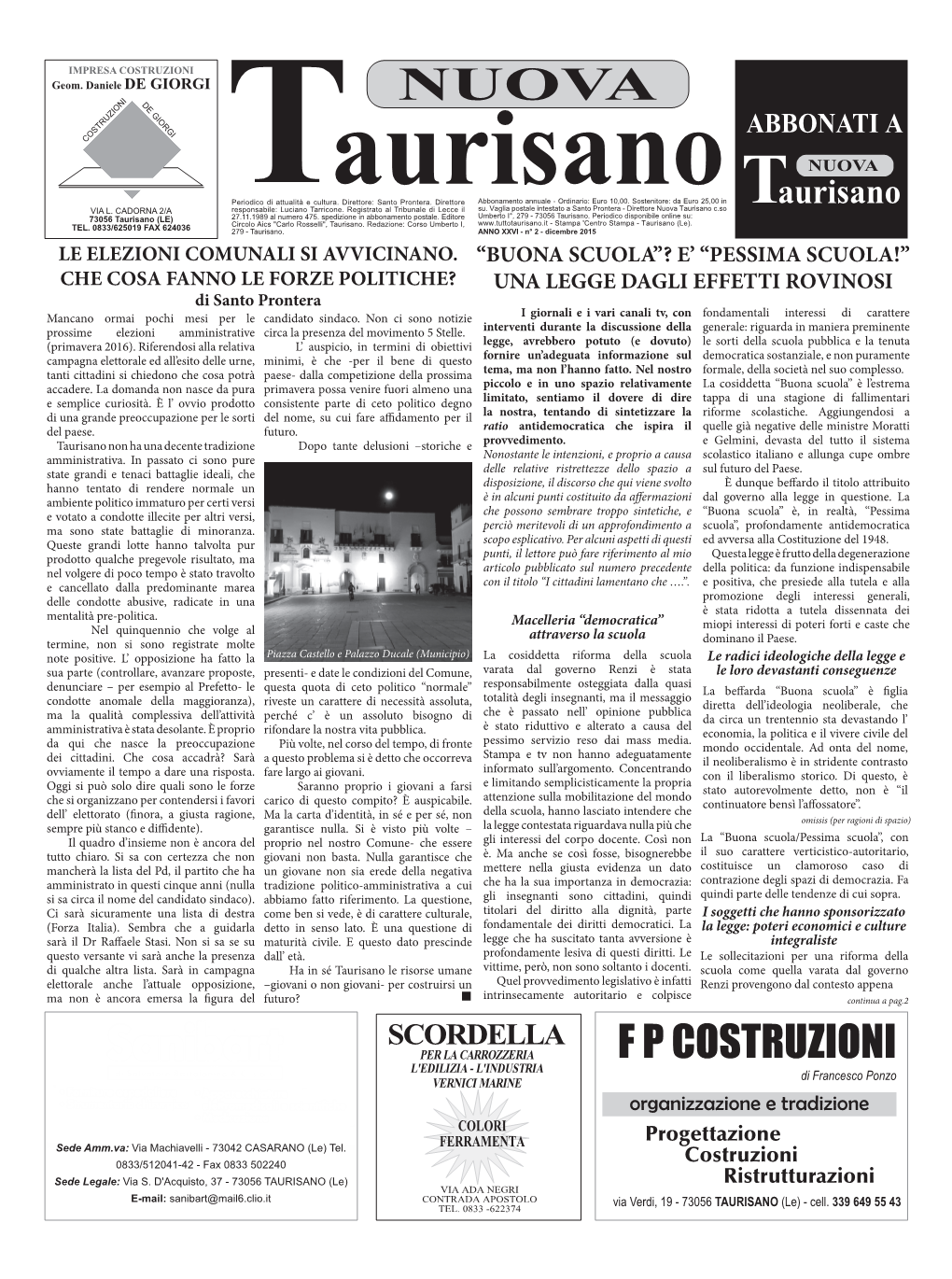 NUOVA TAURISANO NOVEMBRE 2015.Indd