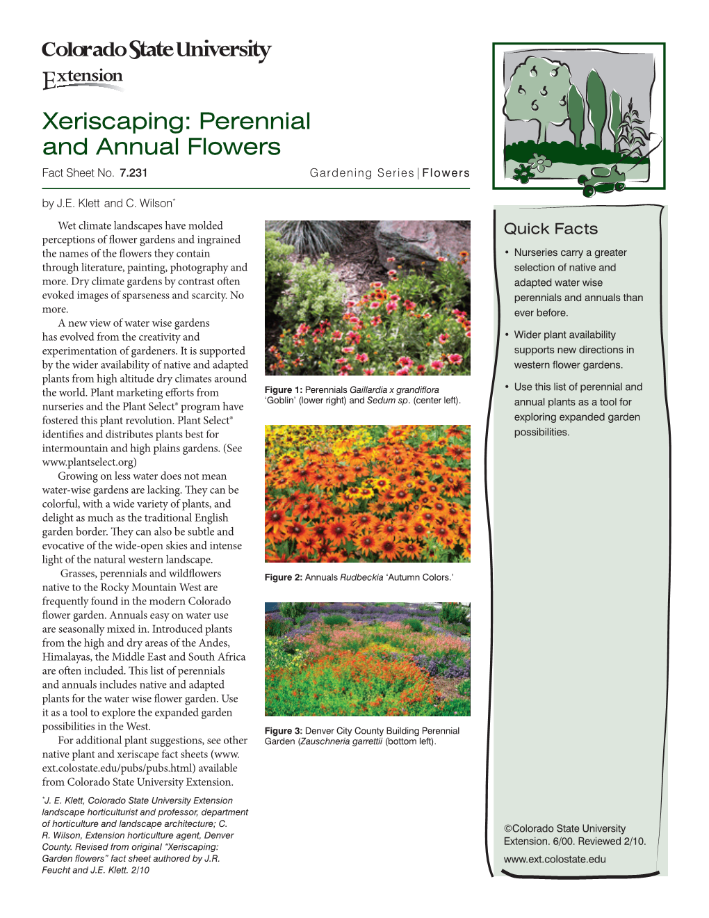 Xeriscaping: Perennial and Annual Flowers Fact Sheet No