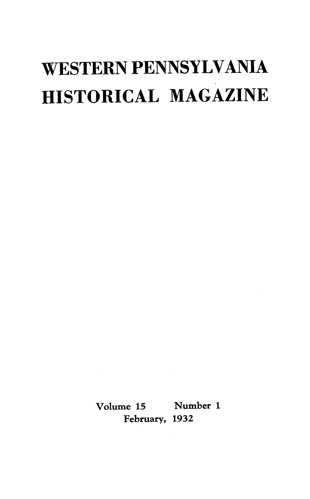 Western Pennsylvania Historical Magazine