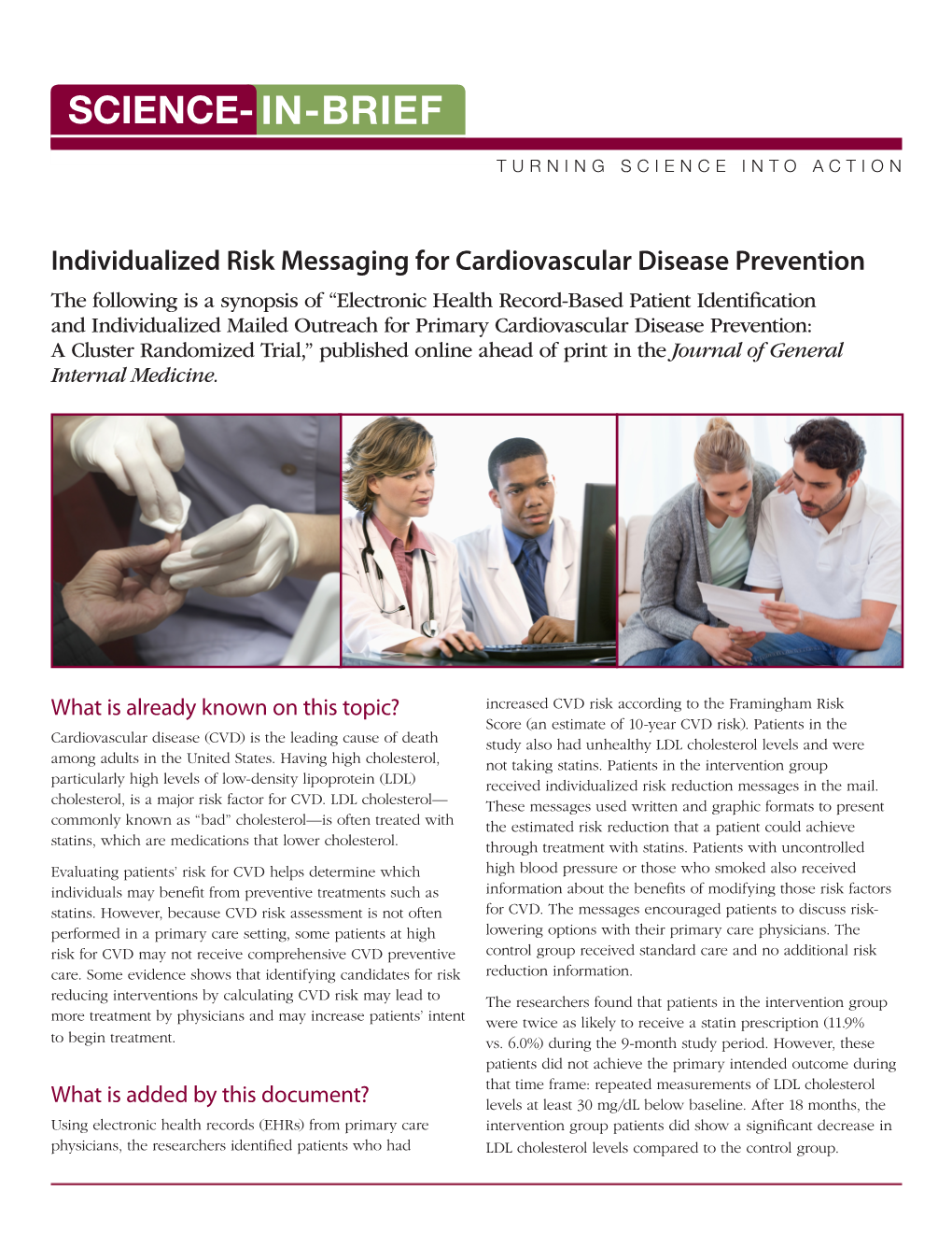 Individualized Risk Messaging for Cardiovascular Disease Prevention