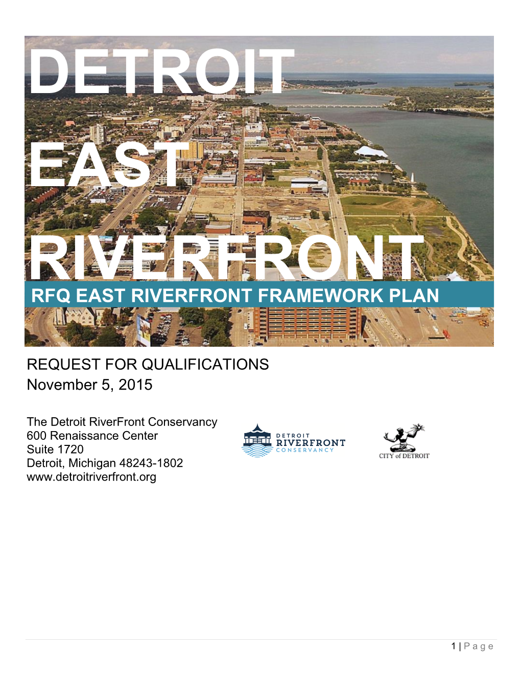 Rfq East Riverfront Framework Plan