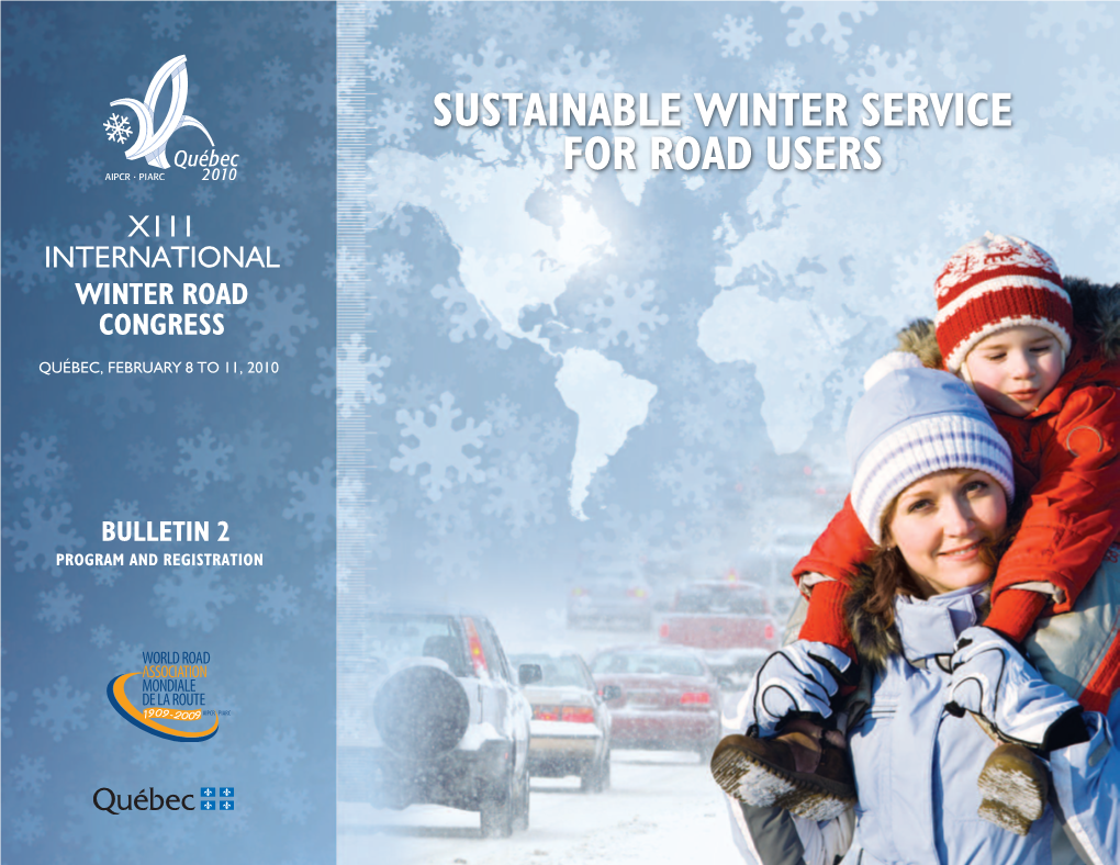Sustainable Winter Service for Road Users X111 International Winter Road Congress