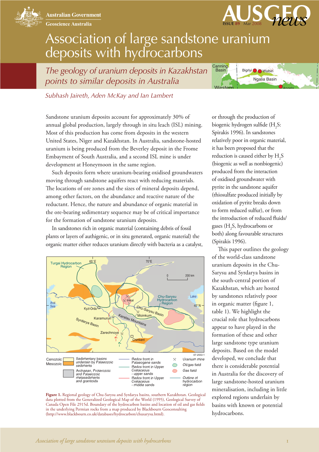 Association of Large Sandstone Uranium