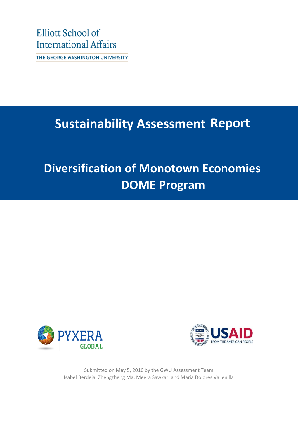 Sustainability Assessment Report