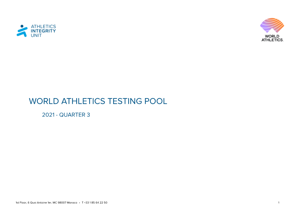 World Athletics Testing Pool Download