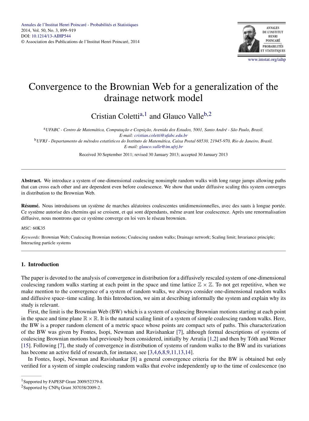 Convergence to the Brownian Web for a Generalization of the Drainage Network Model