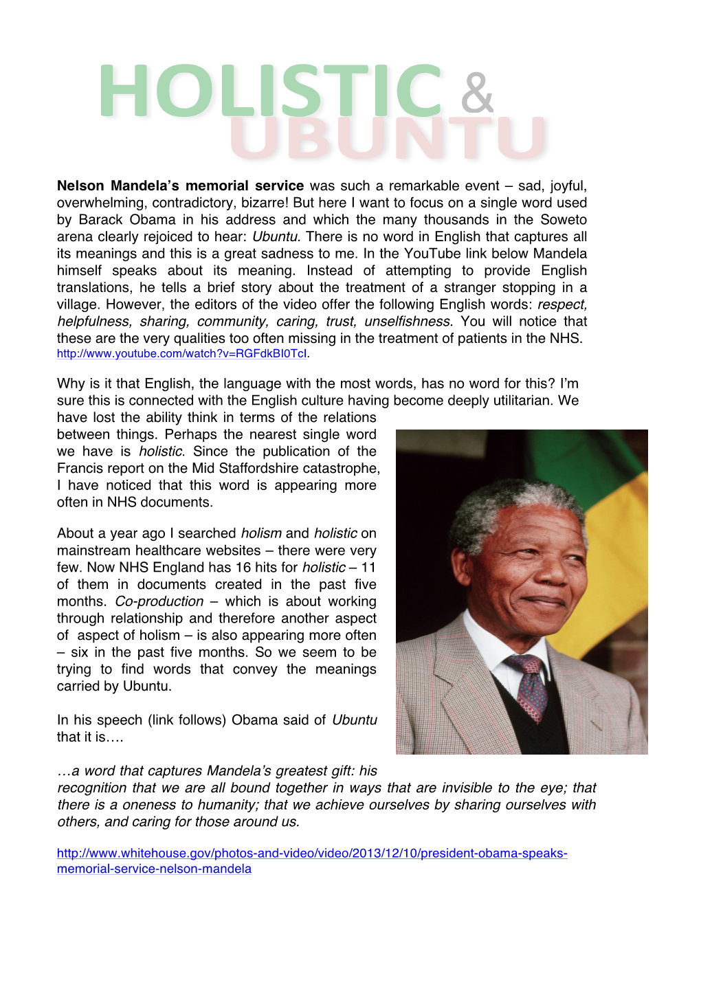 Ubuntu Holistic Mandela Obama Dec13