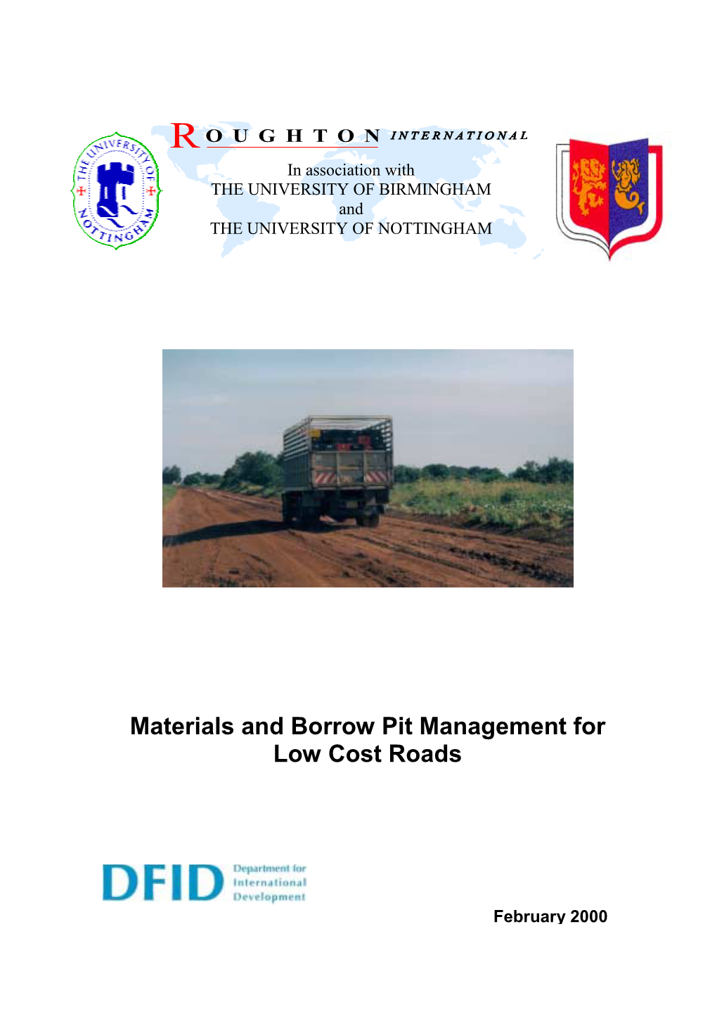 Materials and Borrow Pit Management for Low Cost Roads
