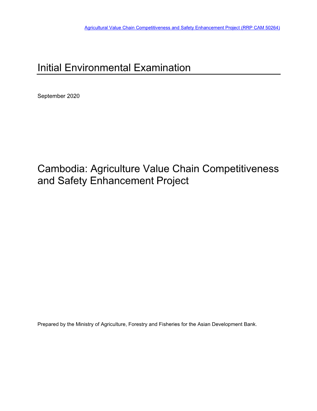 Initial Environmental Examination