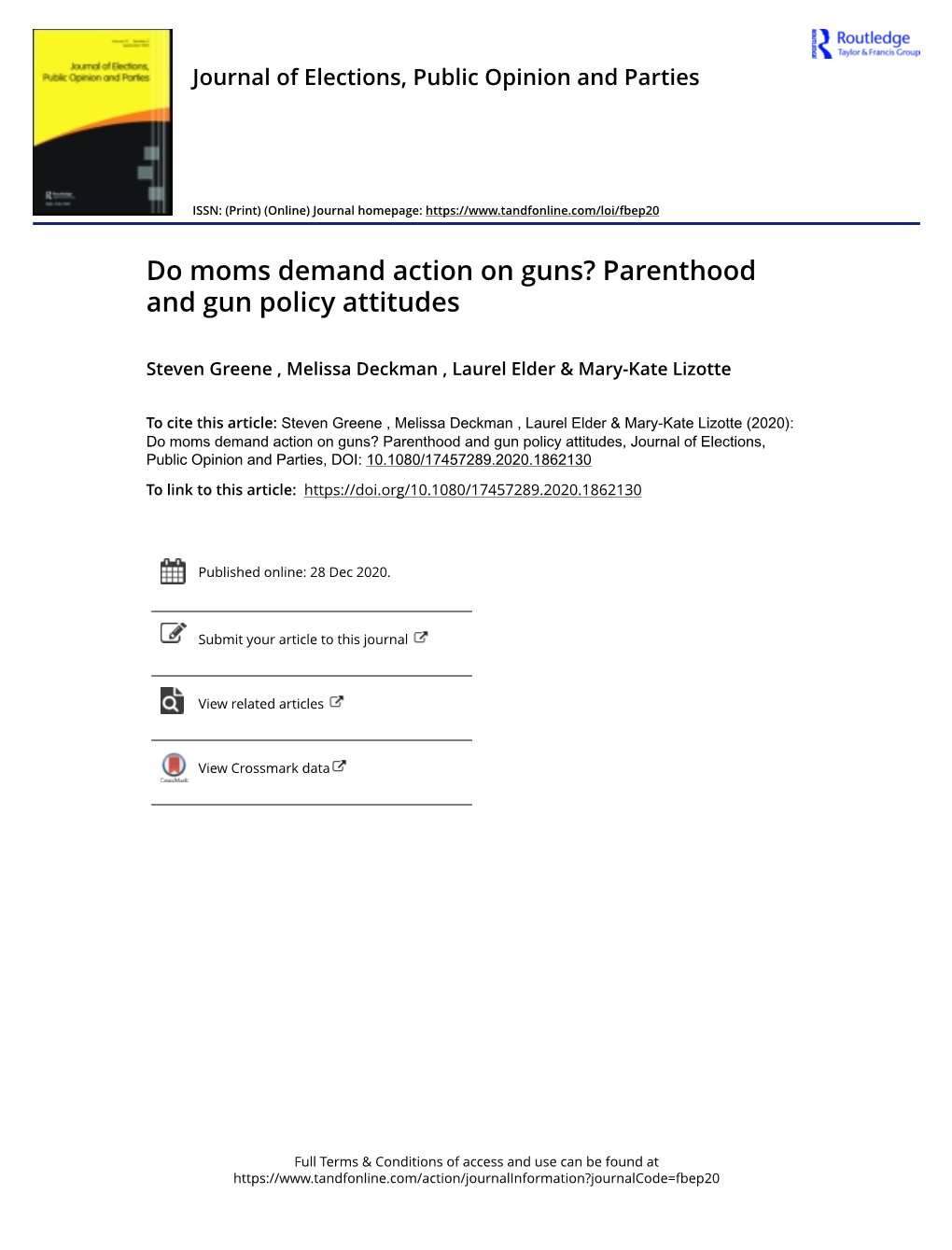 Parenthood and Gun Policy Attitudes