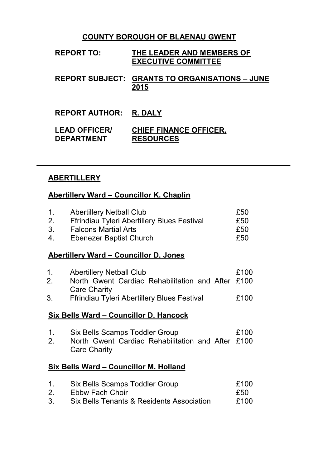 County Borough of Blaenau Gwent