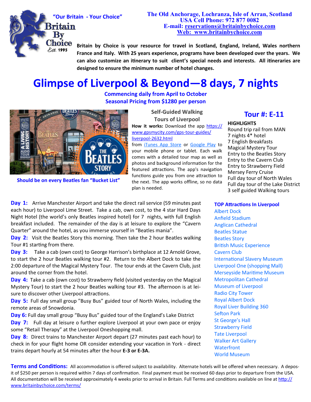 Glimpse of Liverpool & Beyond—8 Days, 7 Nights