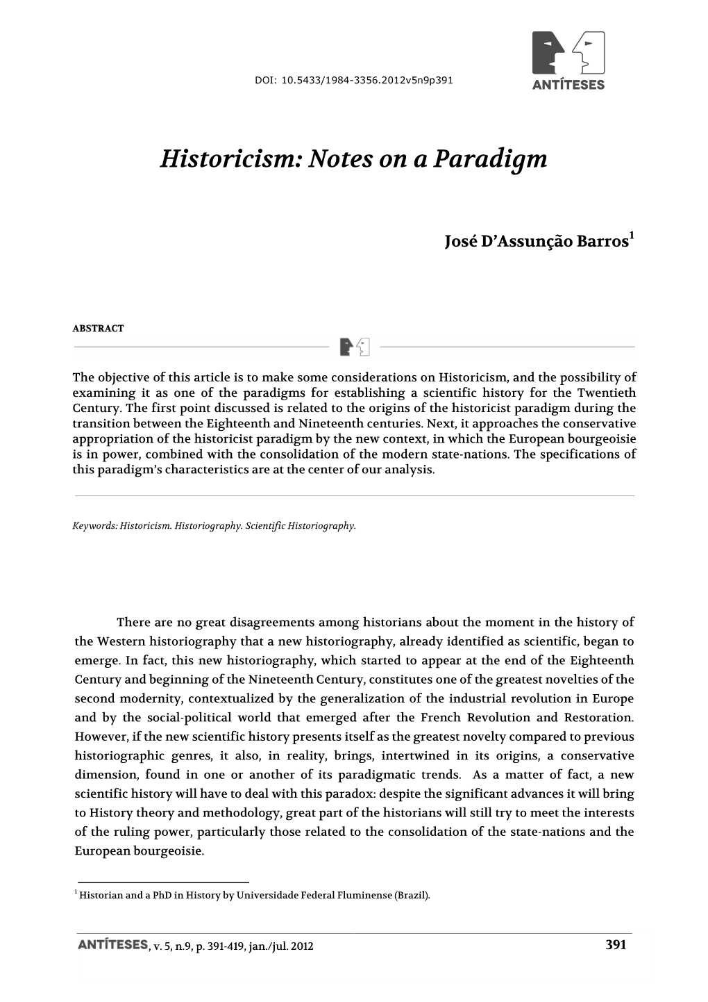 Historicism: Notes on a Paradigm