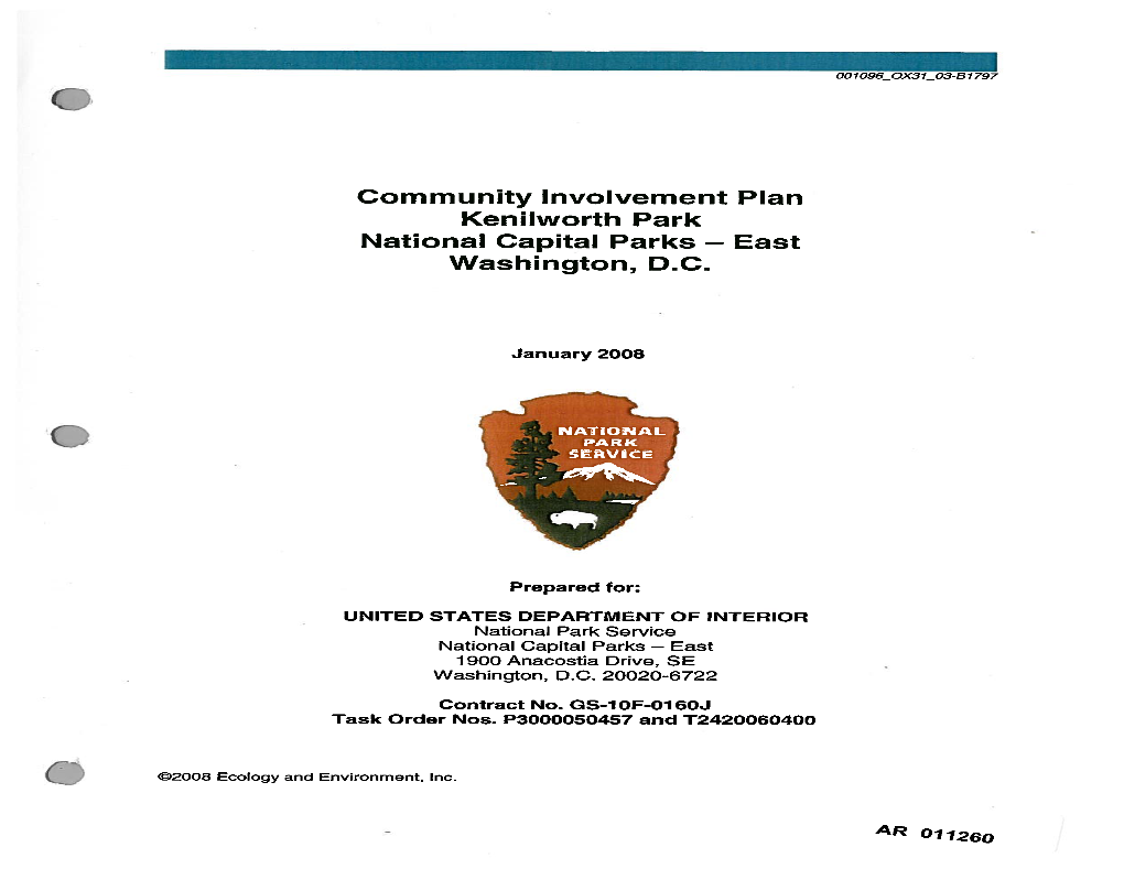 Community Involvement Plan Kenilworth Park National Capital Parks - East Washington, D.C