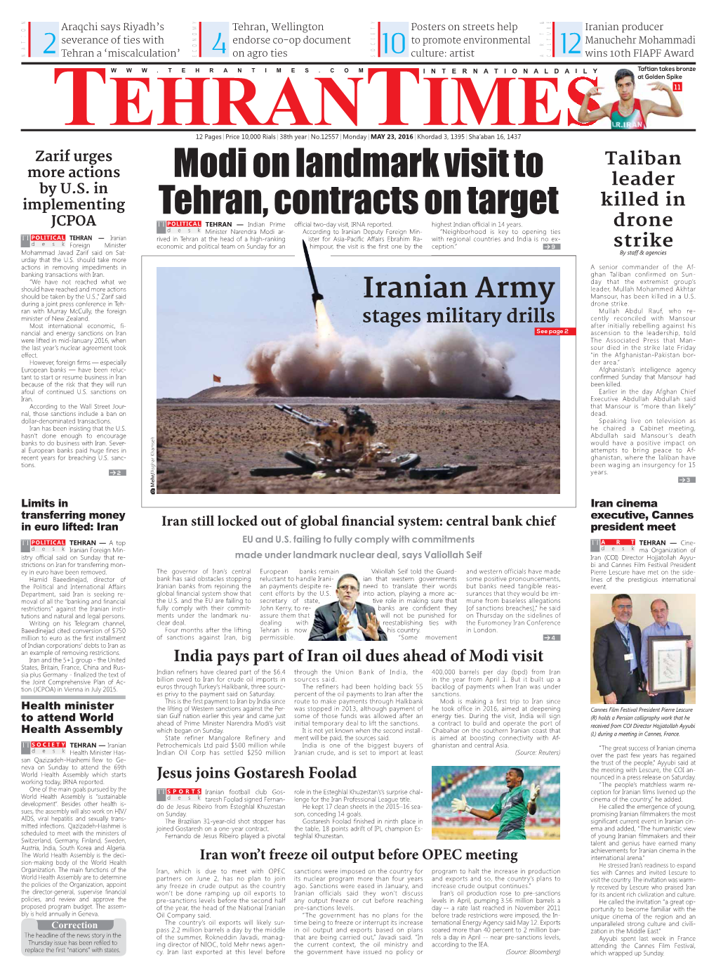 Modi on Landmark Visit to Tehran, Contracts on Target