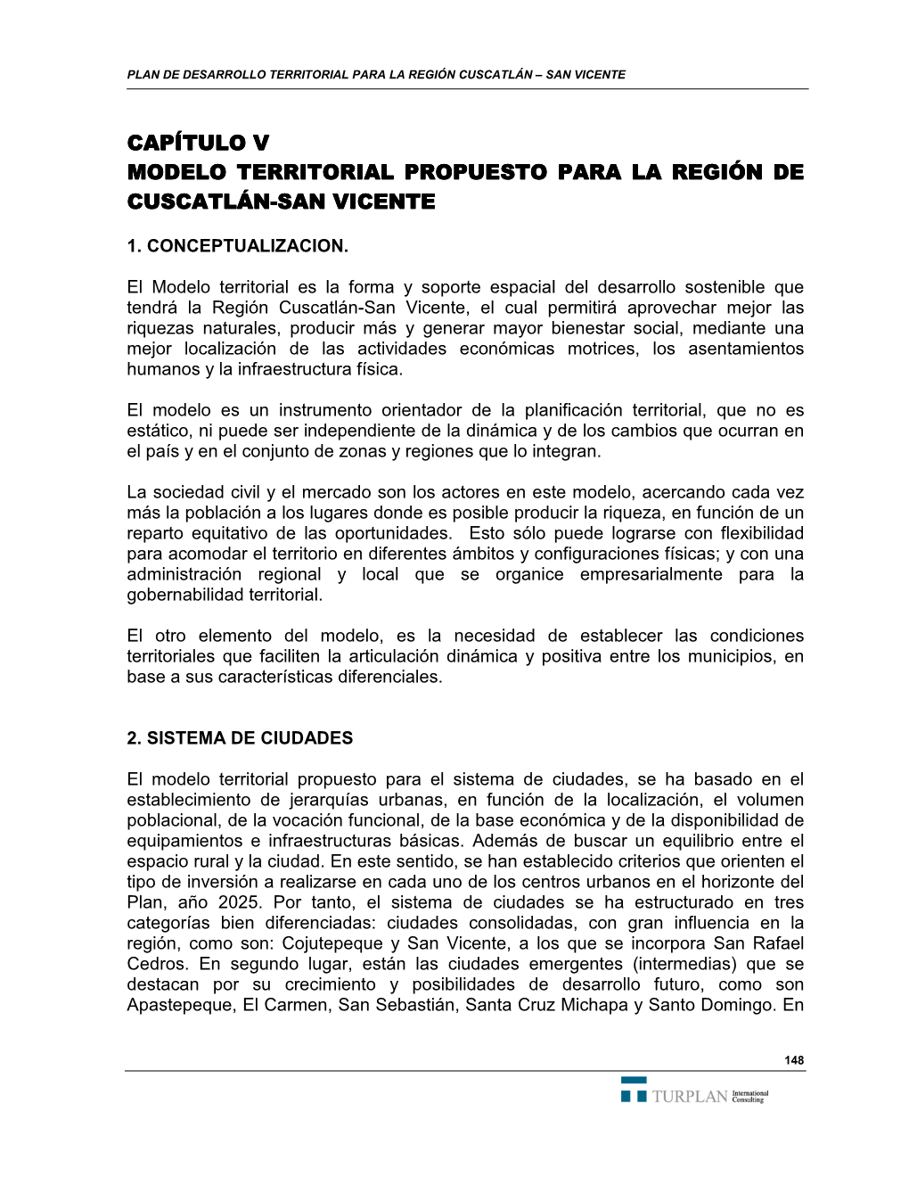 Capítulo V Modelo Territorial Propuesto Para La Región De Cuscatlán