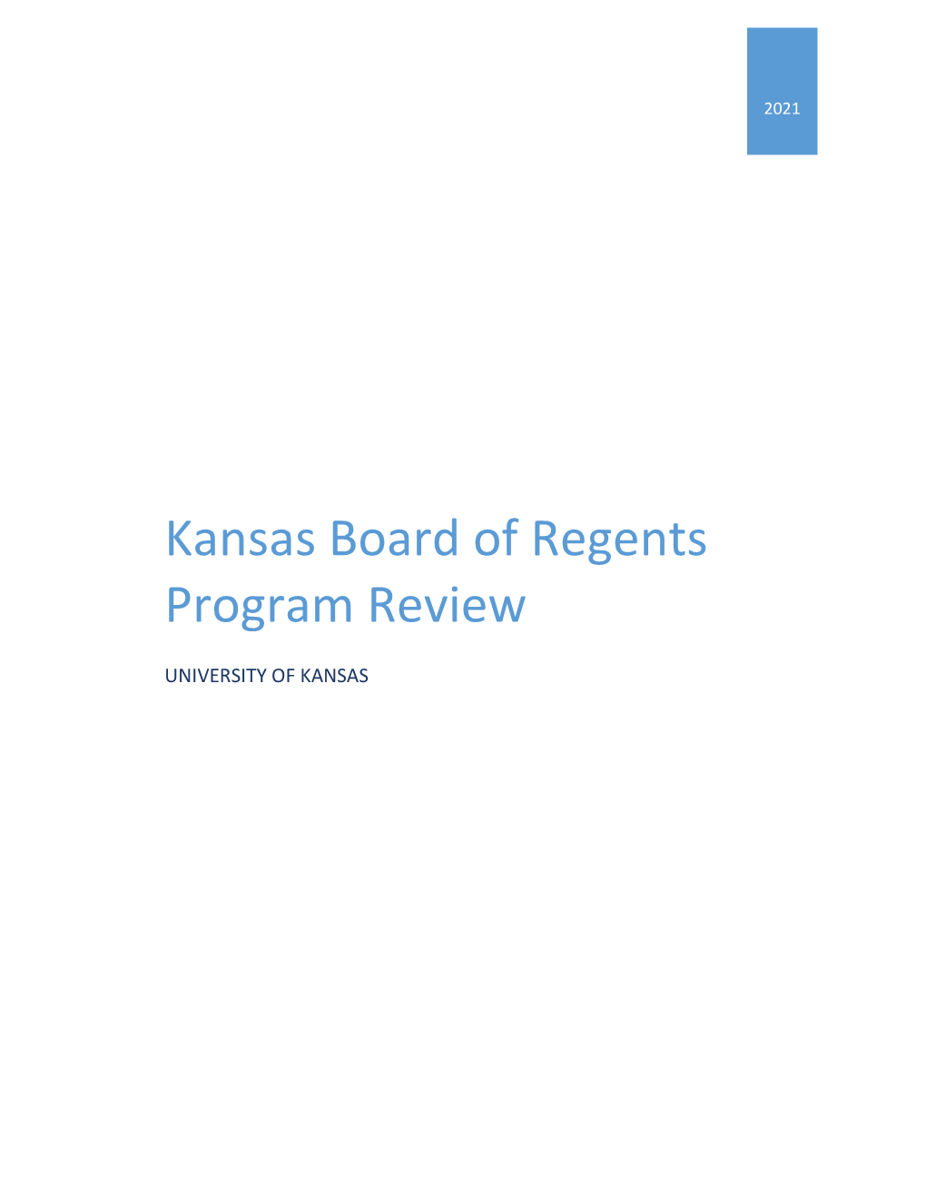 Kansas Board of Regents Program Review