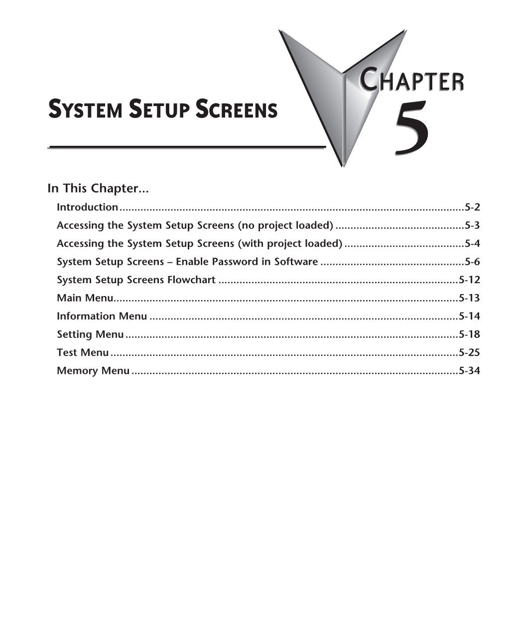 C-More Hardware User Manual System Setup Screens