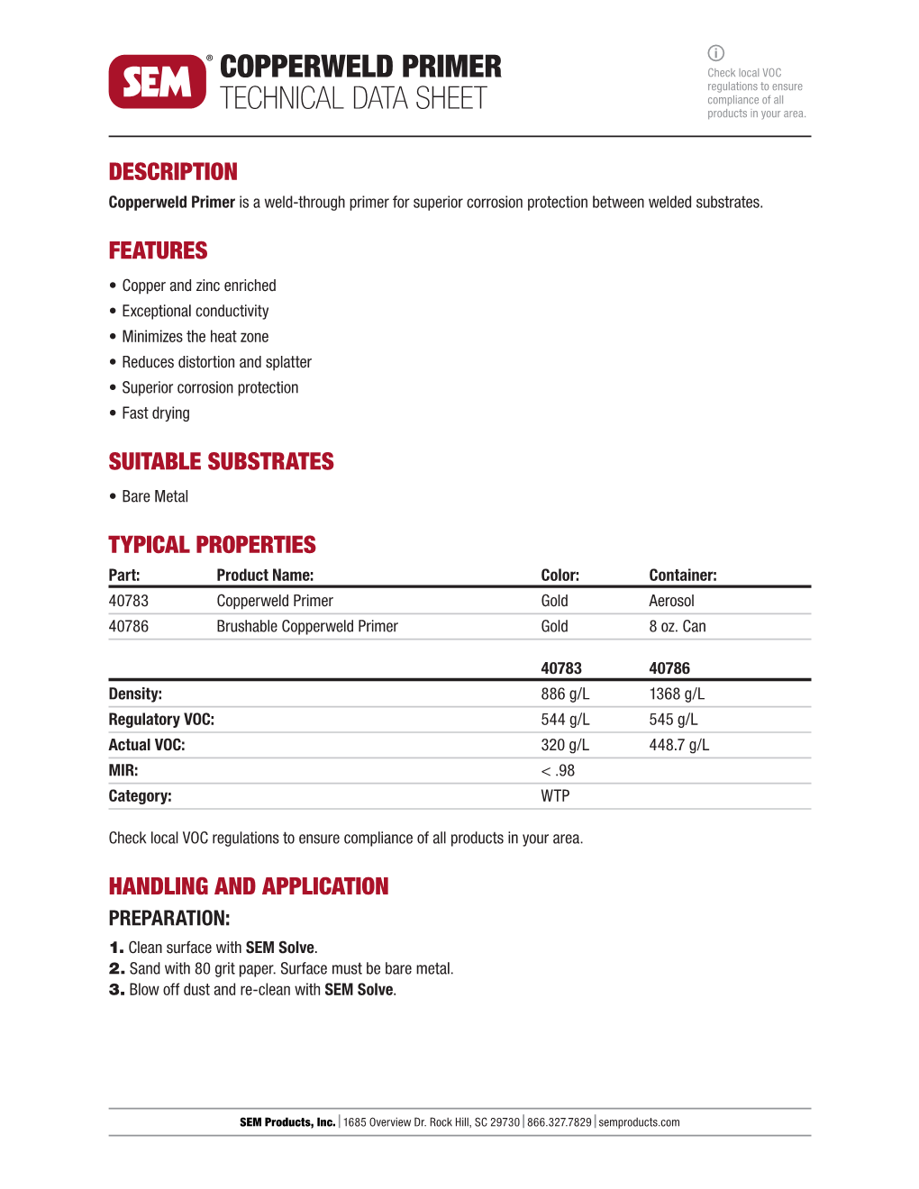 Copperweld Primer Technical Data Sheet