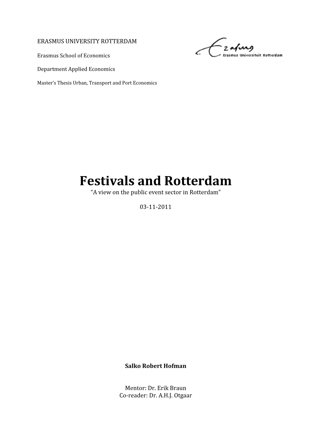 6. Mapping the Event Sector of Rotterdam