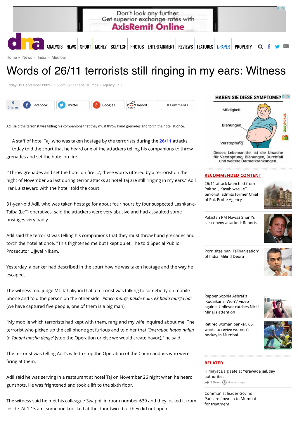 Words of 26/11 Terrorists Still Ringing in My Ears: Witness