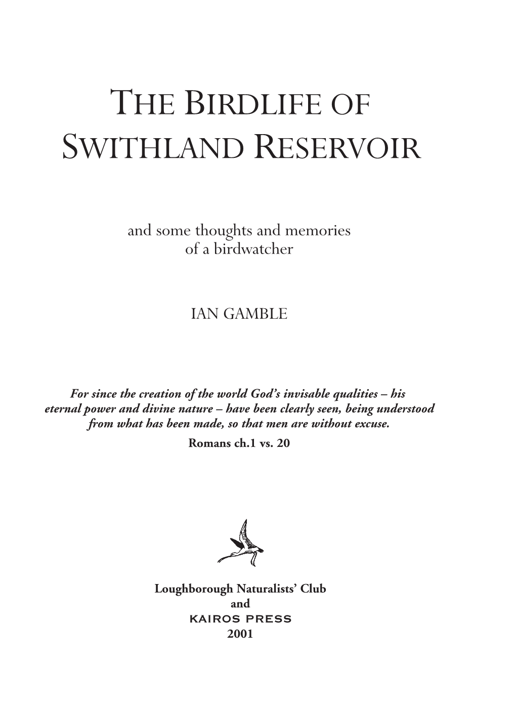 The Birdlife of Swithland Reservoir