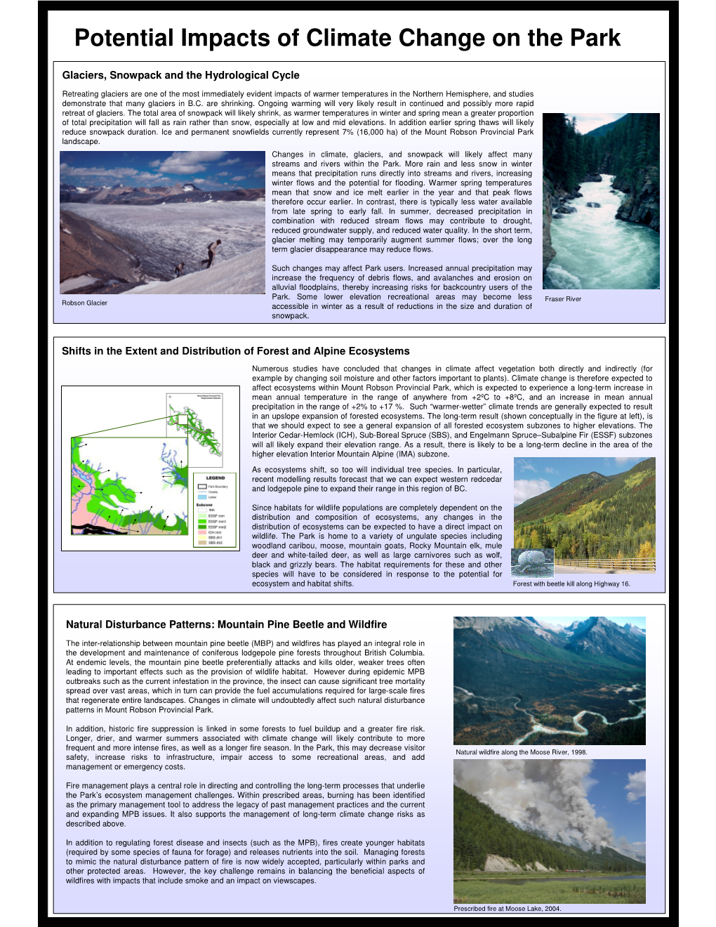 Potential Impacts of Climate Change on the Park