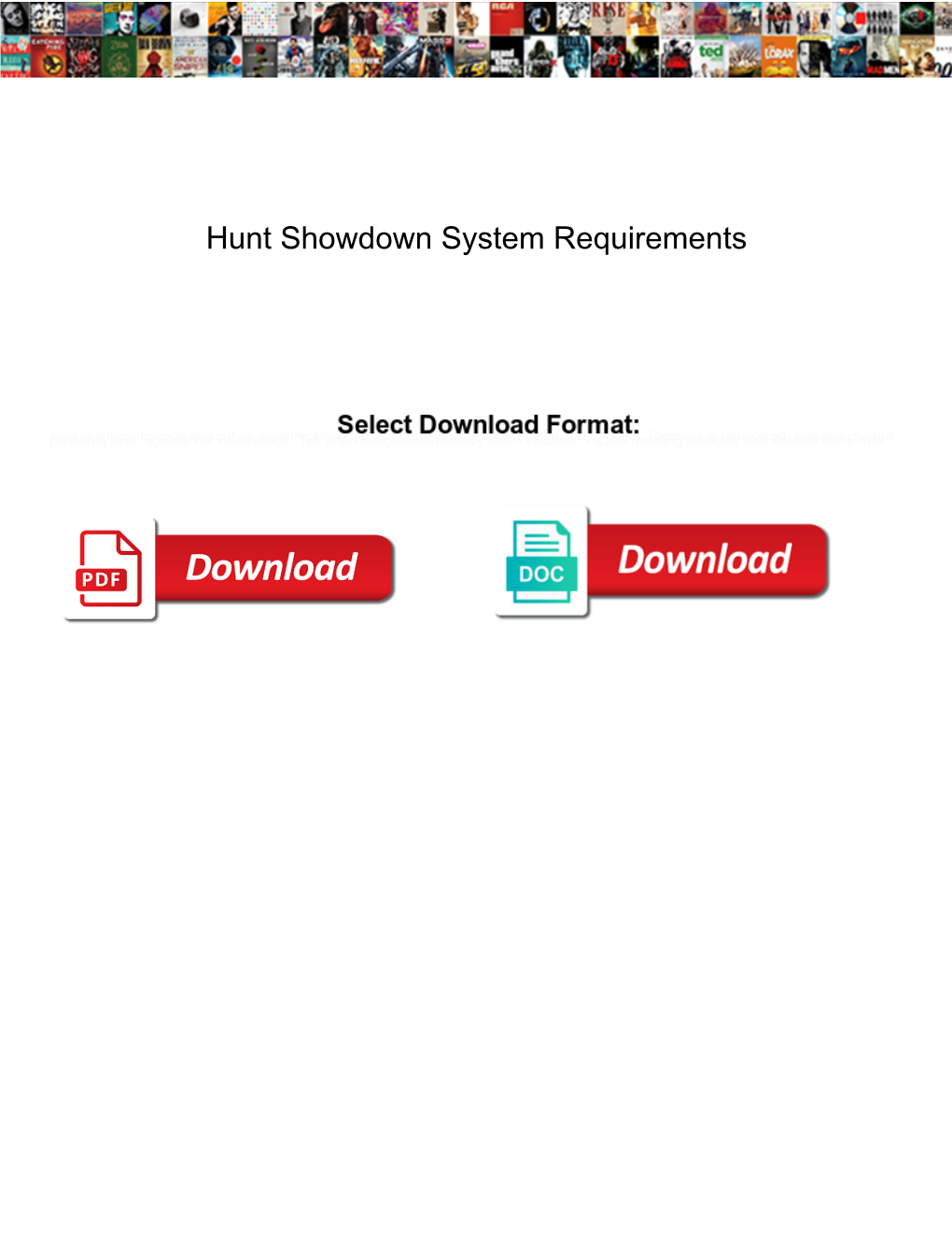 Hunt Showdown System Requirements