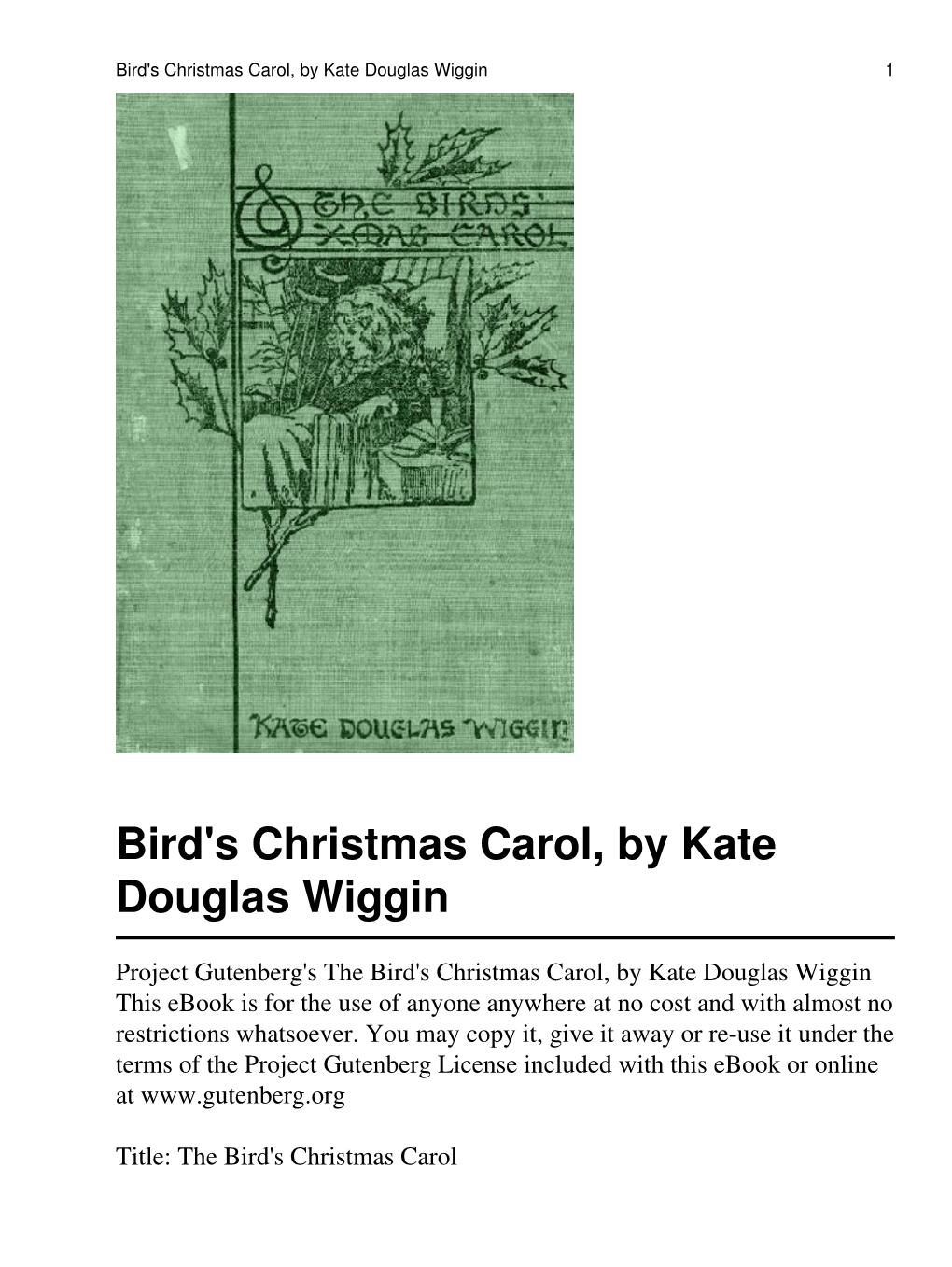 The Bird\'S Christmas Carol