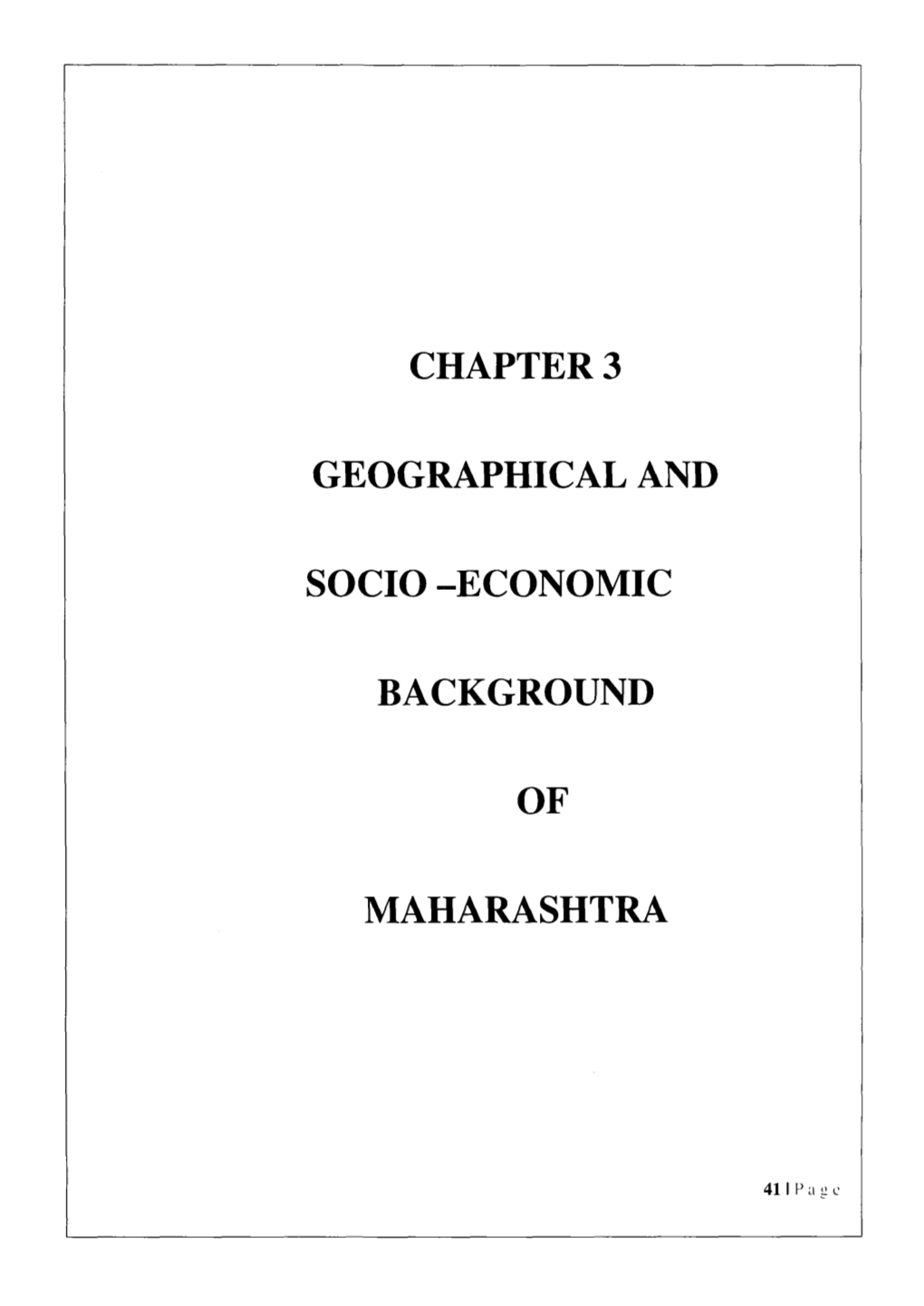 Chapter 3 Geographical and Socio -Economic Background Of