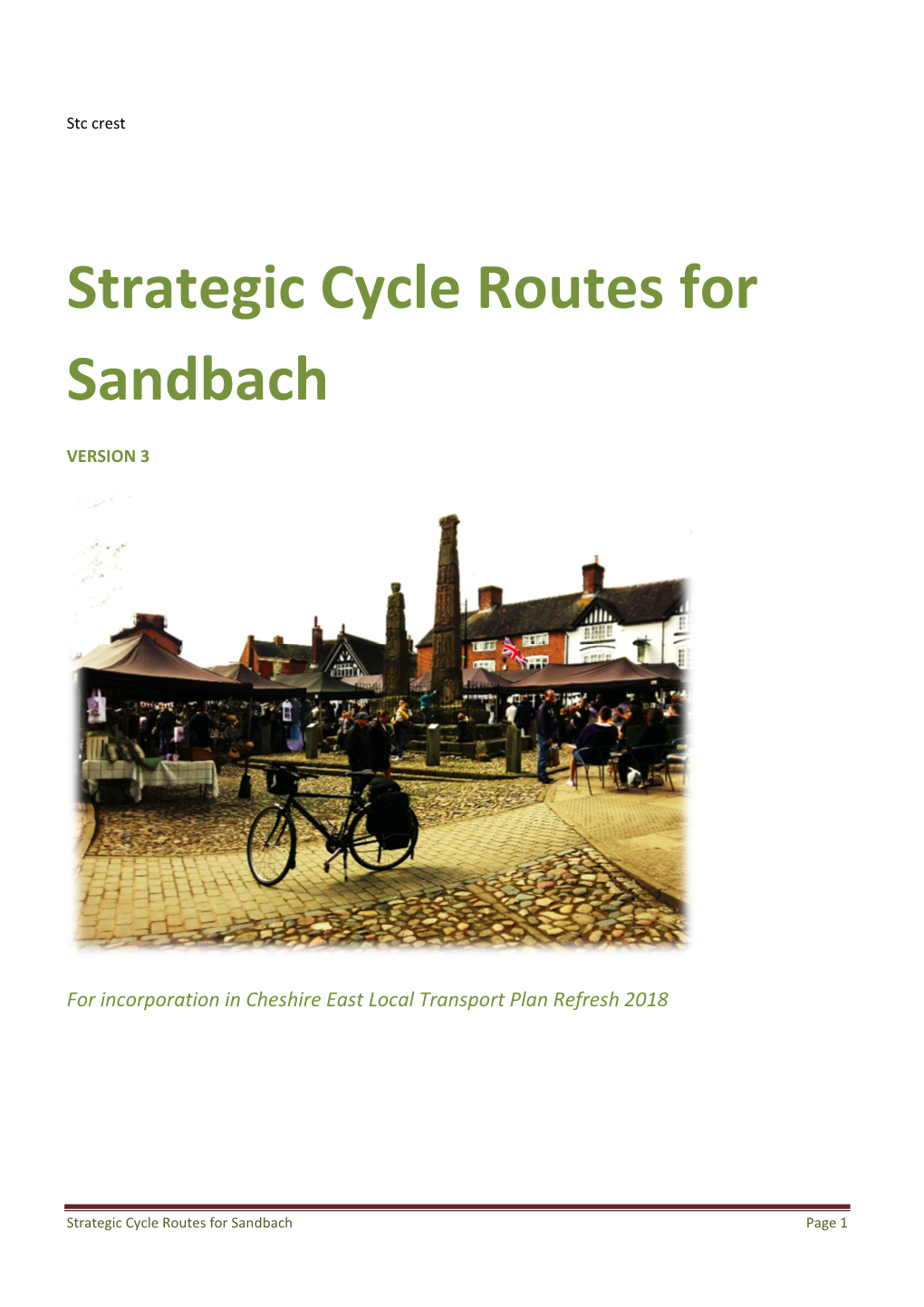 Strategic Cycle Routes for Sandbach