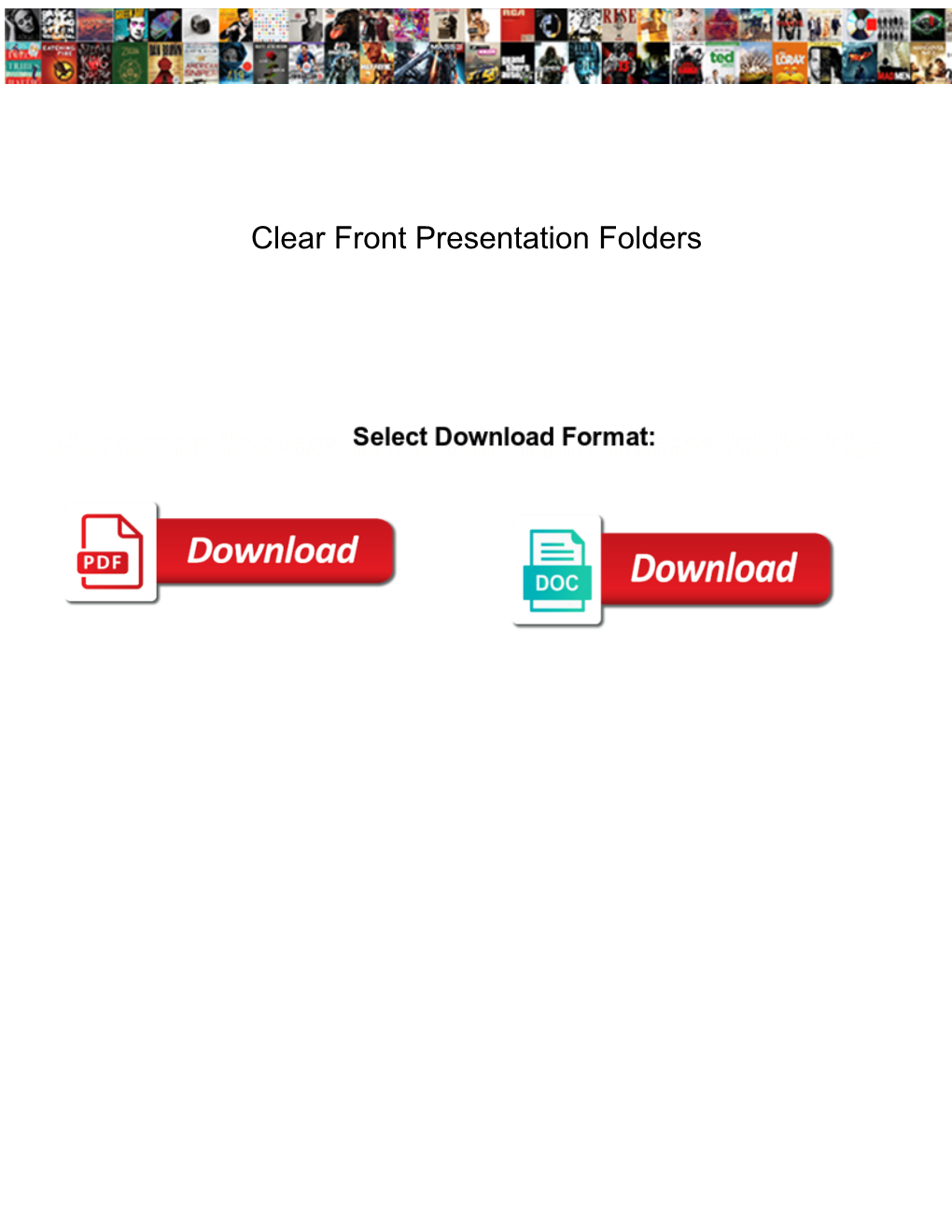 Clear Front Presentation Folders