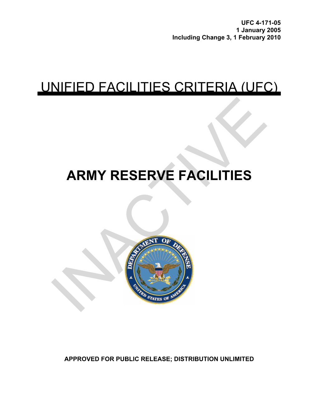 UFC 4-171-05 Army Reserve Facilities, with Change 3