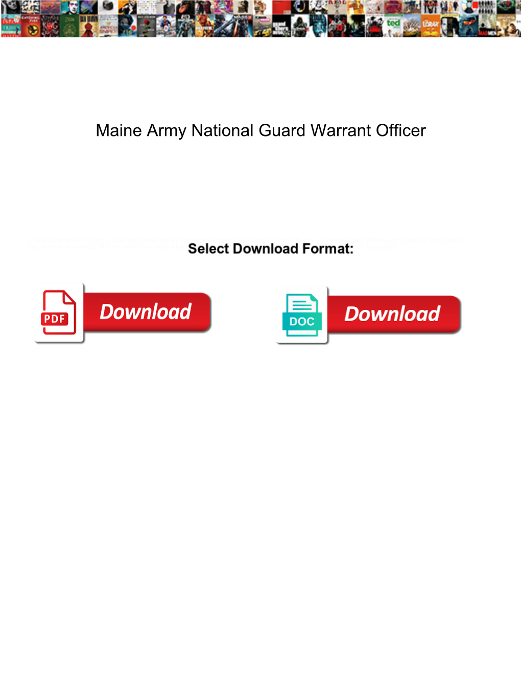 Maine Army National Guard Warrant Officer