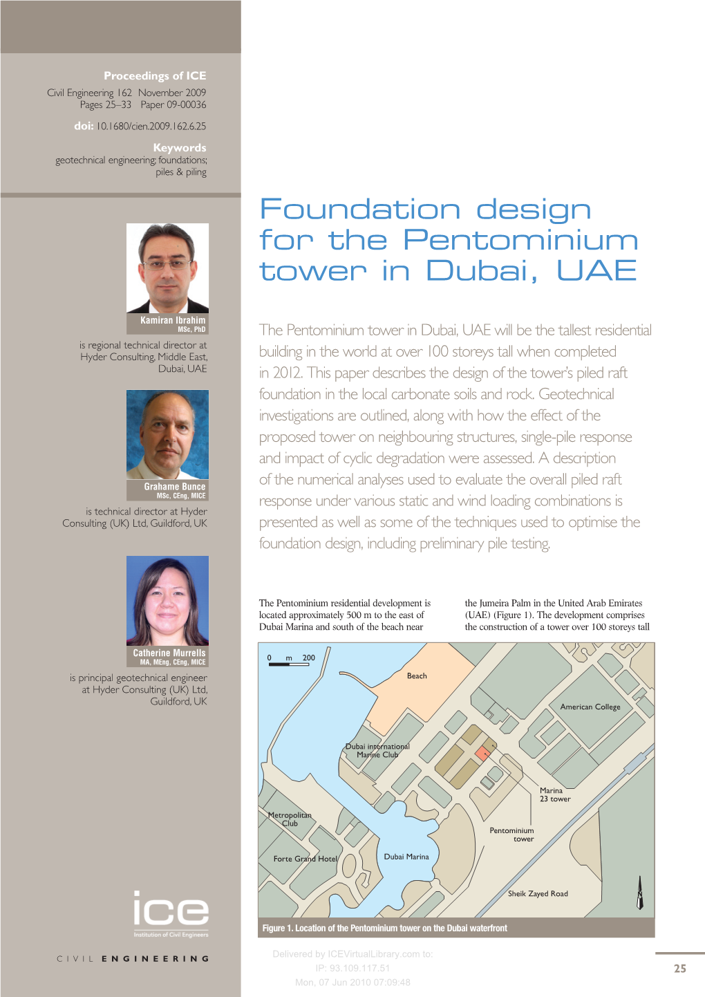 Foundation Design for the Pentominium Tower in Dubai, UAE