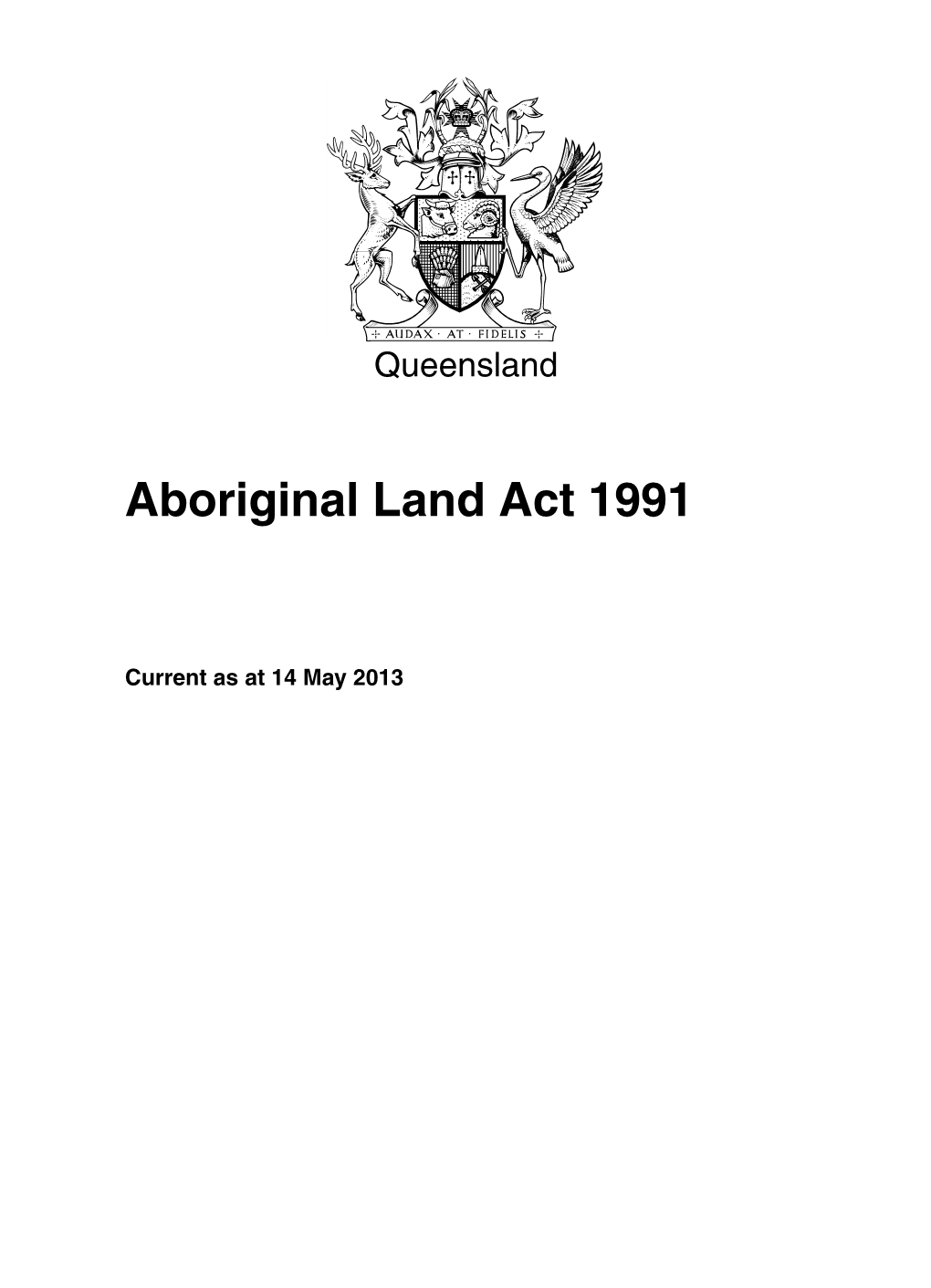 Aboriginal Land Act 1991