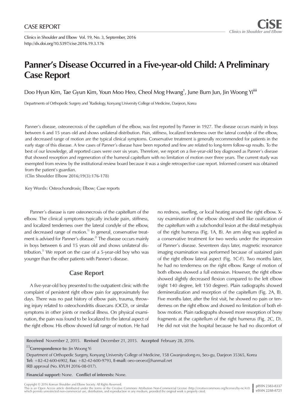Panner's Disease Occurred in a Five-Year-Old