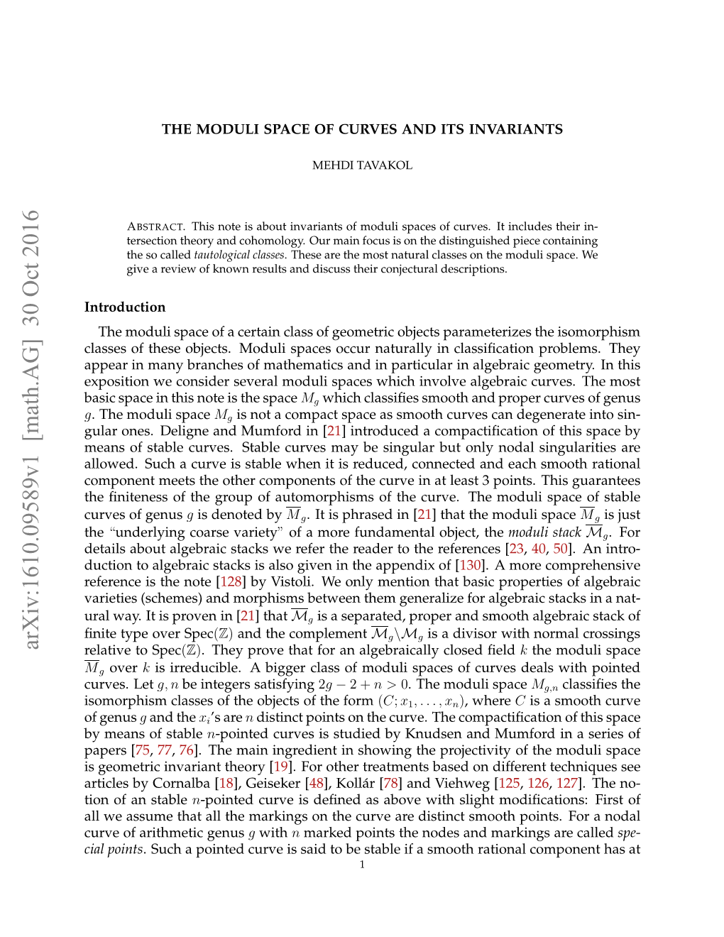 Arxiv:1610.09589V1 [Math.AG]