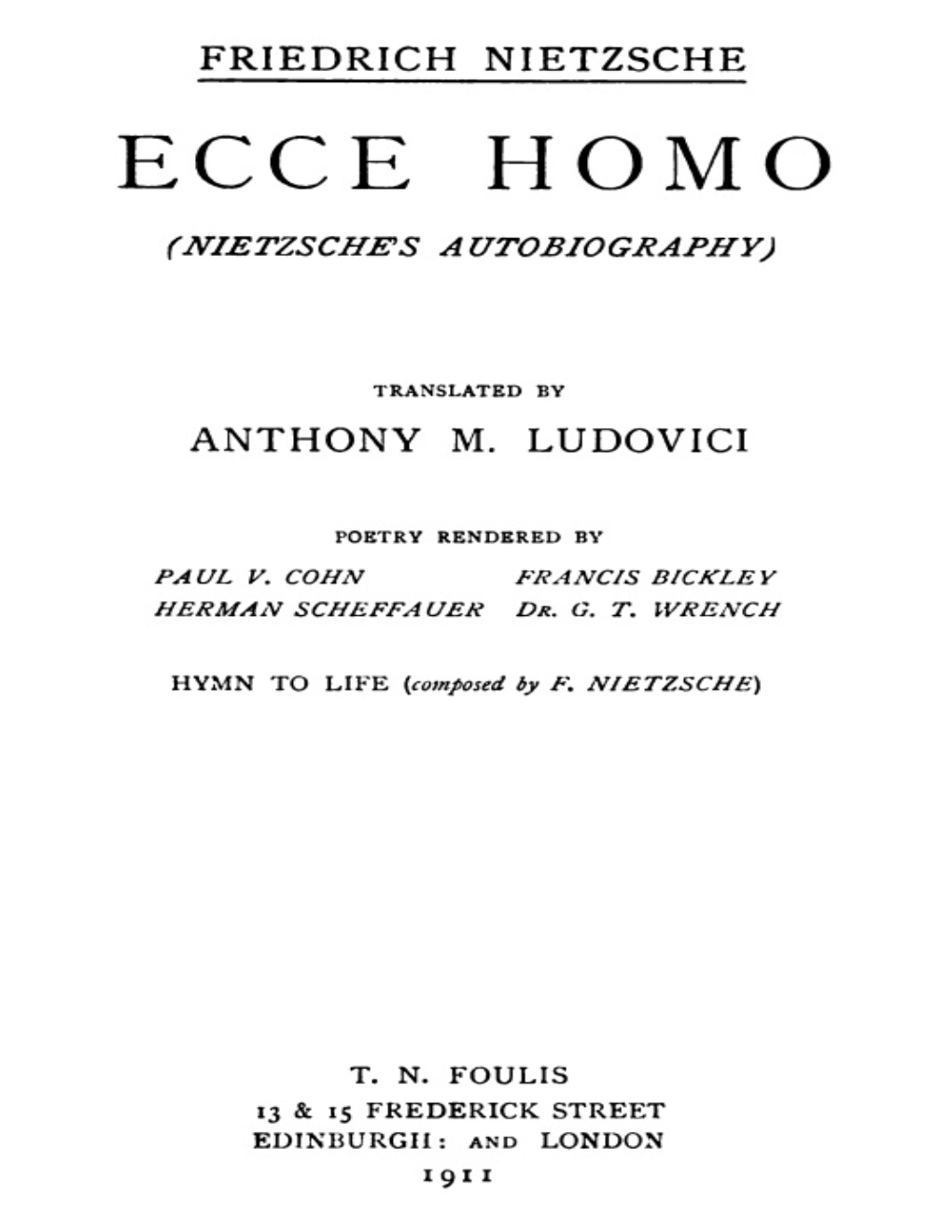 Ecce Homo / Complete Works, Volume Seventeen