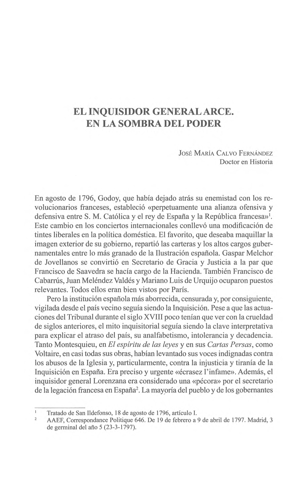 Pdf El Inquisidor General Arce. En La Sombra Del Poder / José María