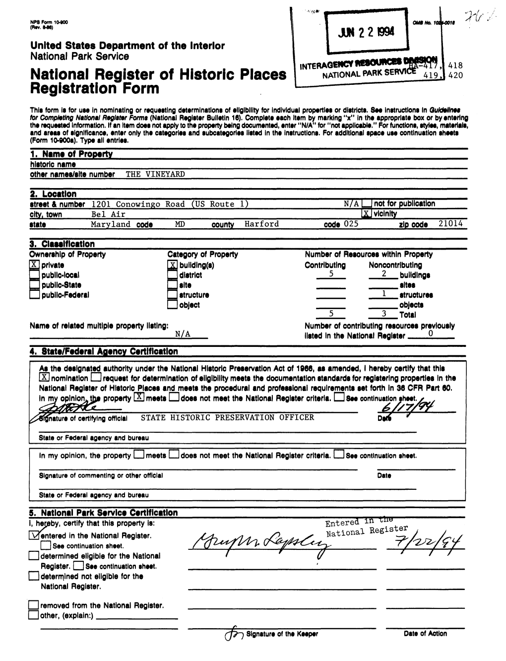 National Register of Historic Places Registration Form